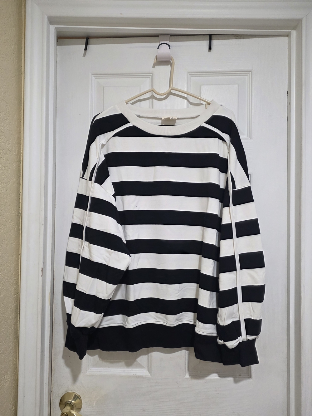 BiBi Black and White Striped Women's Sweater - Picture 2 of 7